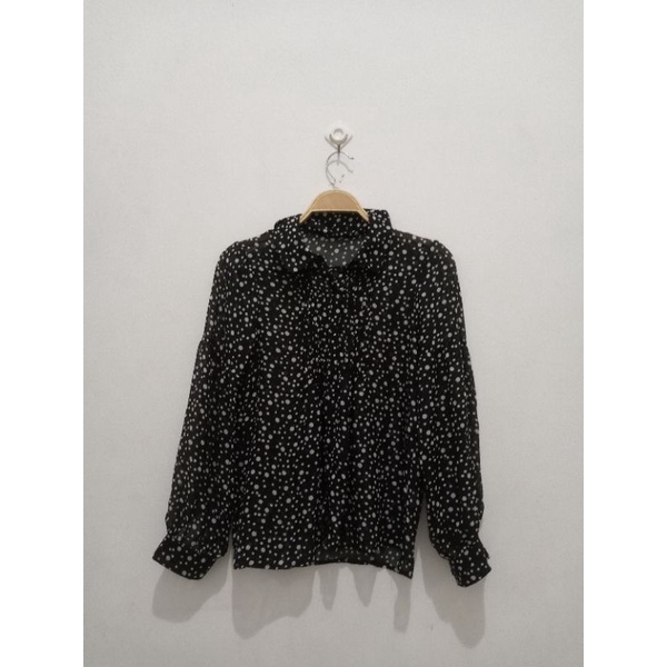 outer Kemeja Cardigan Polka sifon Chiffon Korea