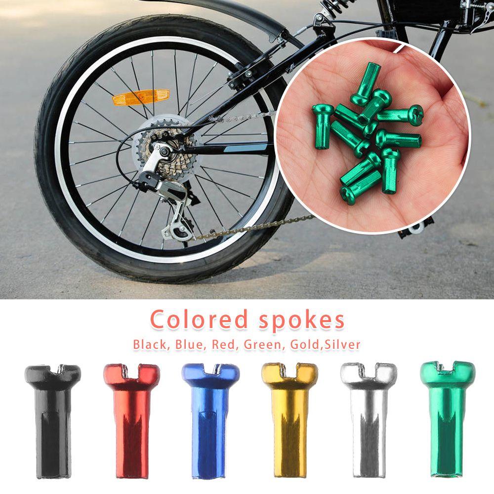 Top 10/20/50pcs Wheel Spoke Nipples Sepeda Gunung 14mm Alloy Anodized Aksesoris Roda Sepeda