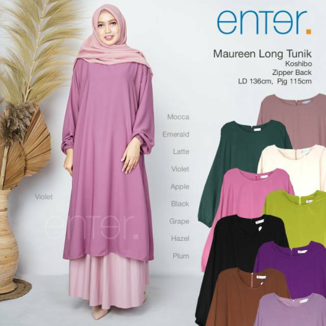 Long Tunik jumbo ld 130 mix polos elegan kekinian fashion jumbo ld 130