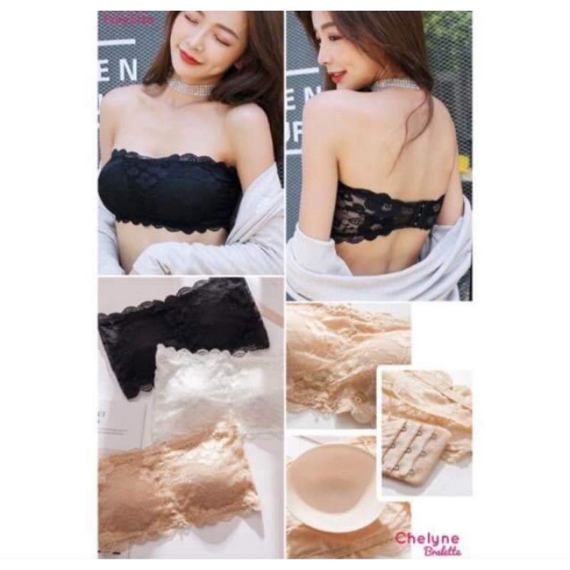 BRA KEMBEN RENDA TANPA TALI FASHION WANITA BRA MURAH IMPORT