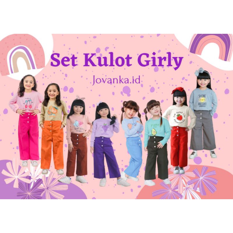 set kulot jovanka/ setelan anak perempuan/ kulot anak perempuan/ baju lengan panjang/ set baju kulot