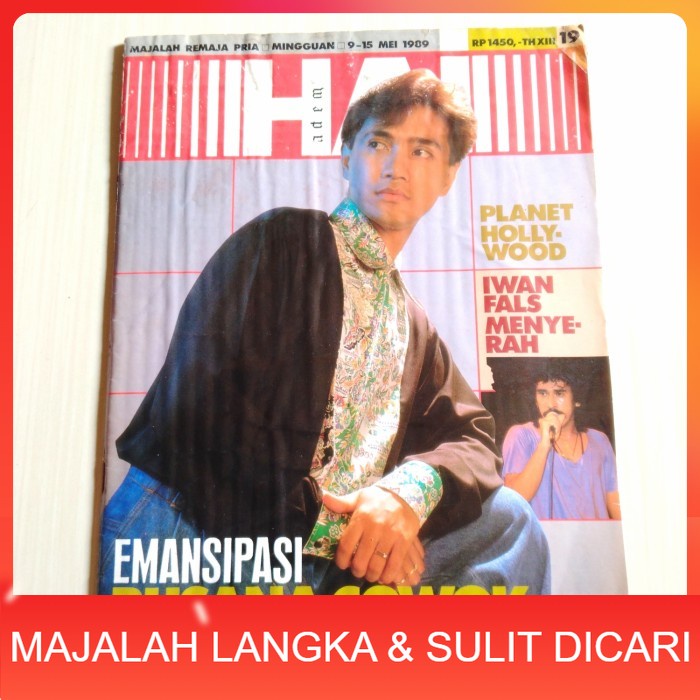 Majalah HAI No.19 Mei 1989 HUDY + ARTIKEL IWAN FALS Langka