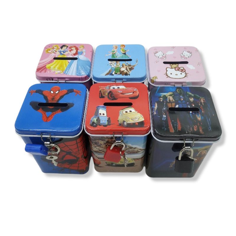 Celengan Box Karakter - MM1015 - coin box kaleng kotak