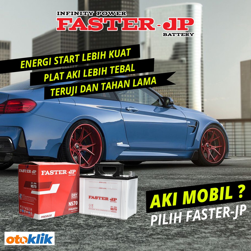 Faster JP NS70 Aki Basah Mobil