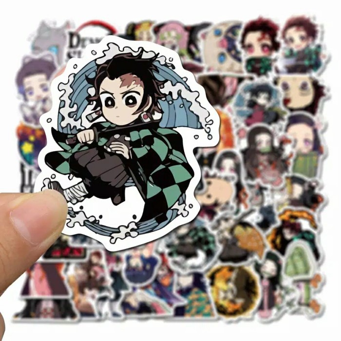 

50 Pcs Sticker Demon Slayer Waterproof - Stiker Anti Air