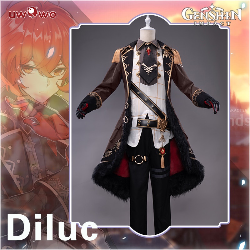 PREORDER Pre-sale UWOWO Diluc Cosplay Costume Game Genshin Impact The Dark Side of Dawn Cosplay Cost