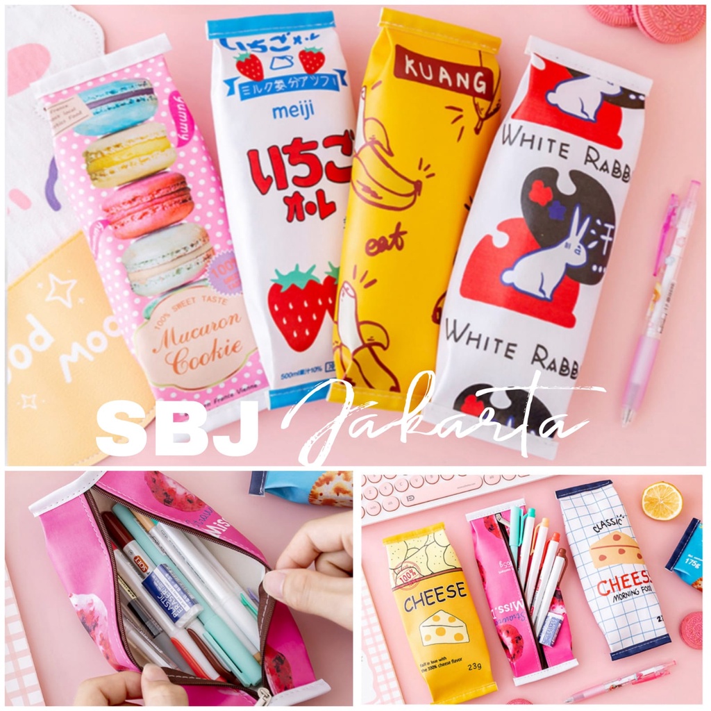 Tempat pensil snack makanan / kotak pensil snack untuk hadiah souvenir MOTIF RANDOM