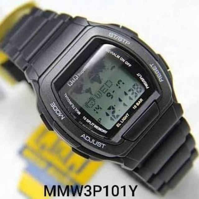 Arloji Jam Tangan Digital Pria Q&Q QnQ QQ Asli Ori Original MMW MMW3 MMW3P MMW3P101Y