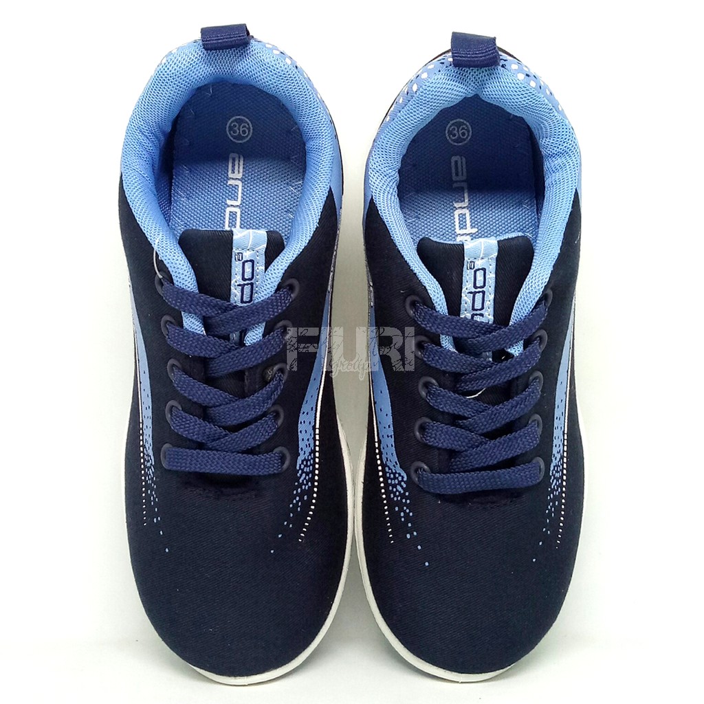 FIURI - ANDO ORIGINAL - ADELLINE 36-41 NAVY BIRU - SEPATU SNEAKERS SPORT KANVAS SOL KARET ANAK PEREMPUAN - SEPATU KETS FASHION TRENDY WANITA DEWASA - SEPATU OLAHRAGA LARI FITNES SENAM KERJA KULIAH BERTALI CEWEK MURAH PROMO DISKON BONUS KAOS KAKI