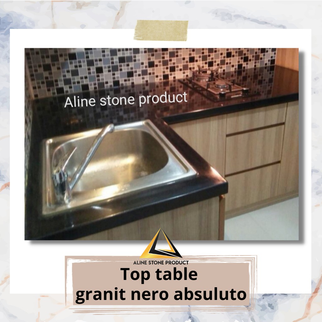 Jual Top Meja Dapur Granit Nero Absuluto Meja Granit Kitchen Set Granit Shopee Indonesia 6257