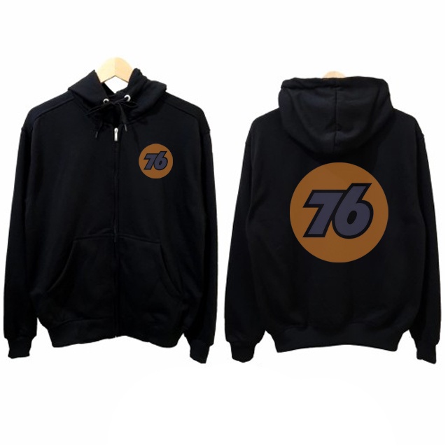 Jaket Hoodie 76 Gas Stations Nostalgic Oil & Gas Tin Metal Sign Union 76 Gasoline Hoodie Zipper Deng