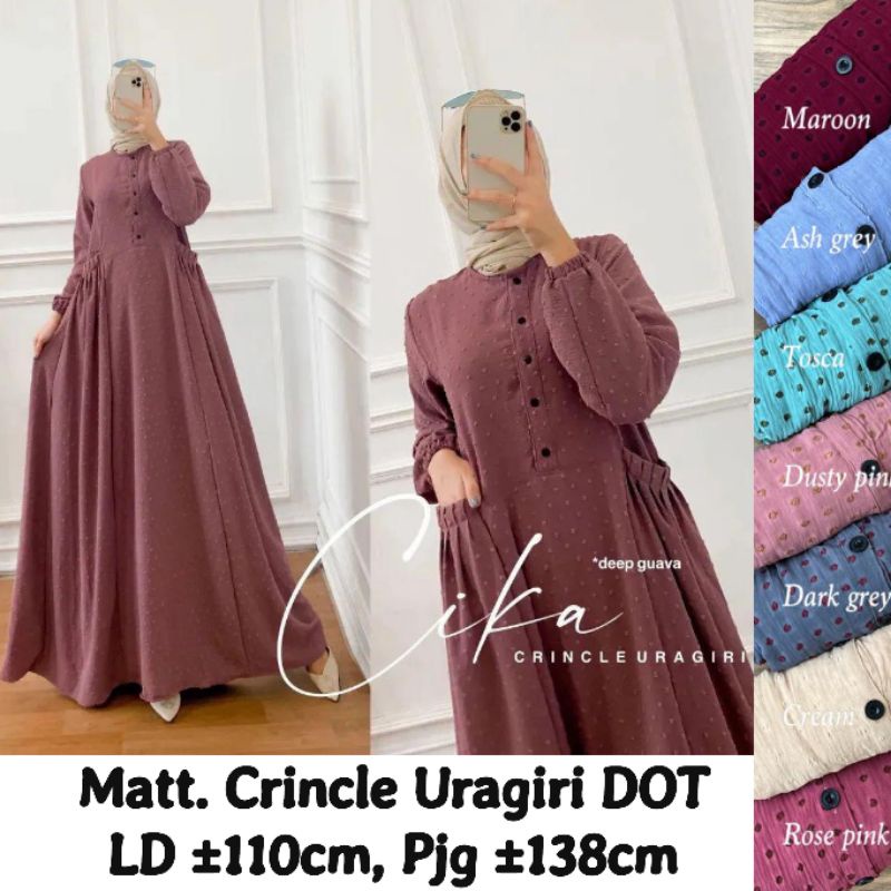 Gamis Crincle AirFlow URAGIRI DOT //JF1152