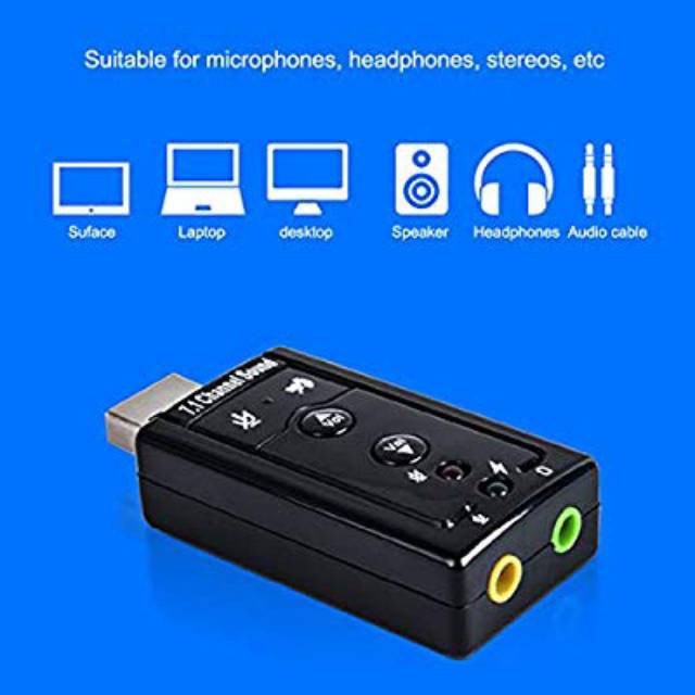 Usb sound card adapter for pc laptop computer 7.1 / usb komputer mic microphone headset soundcard