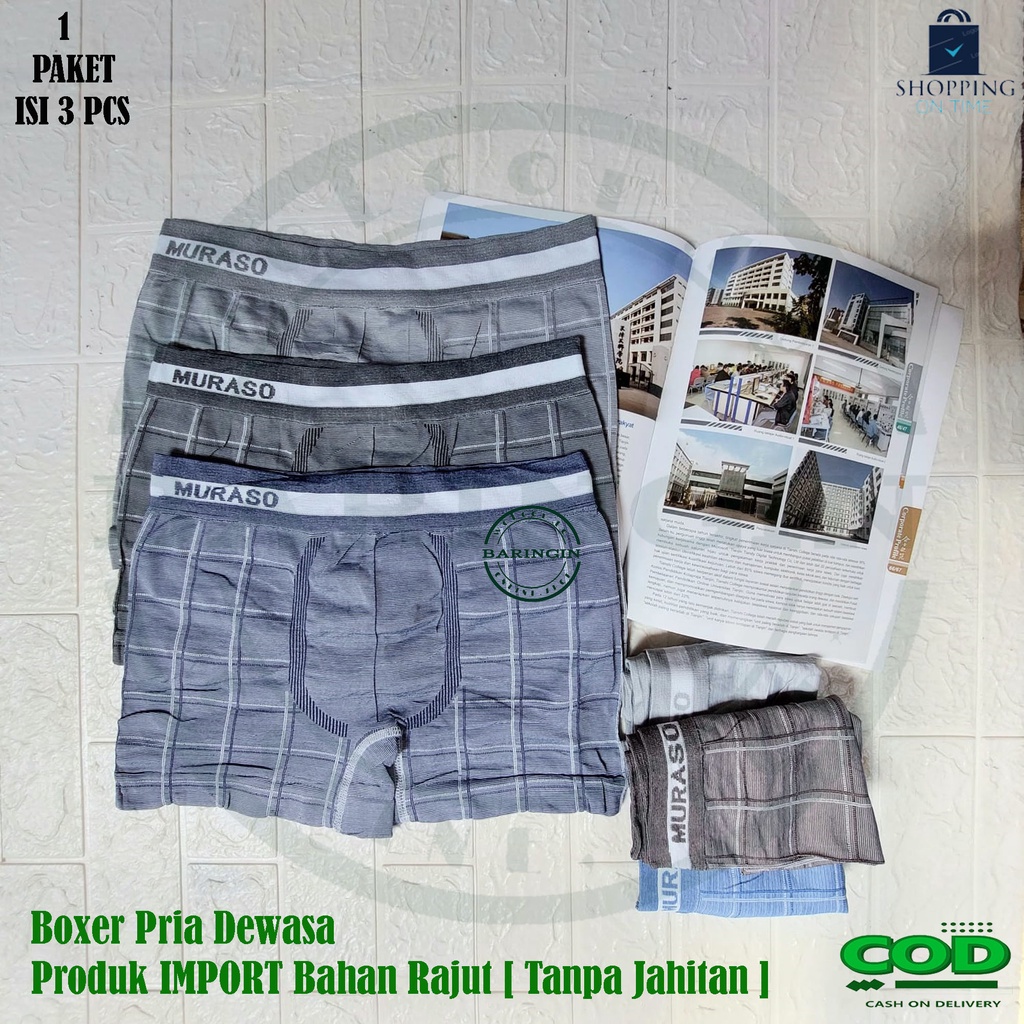 Isi 3 Pcs Boxer Briefs Celana Dalam Pria Dewasa Rajut-Boxer Cowok Distro