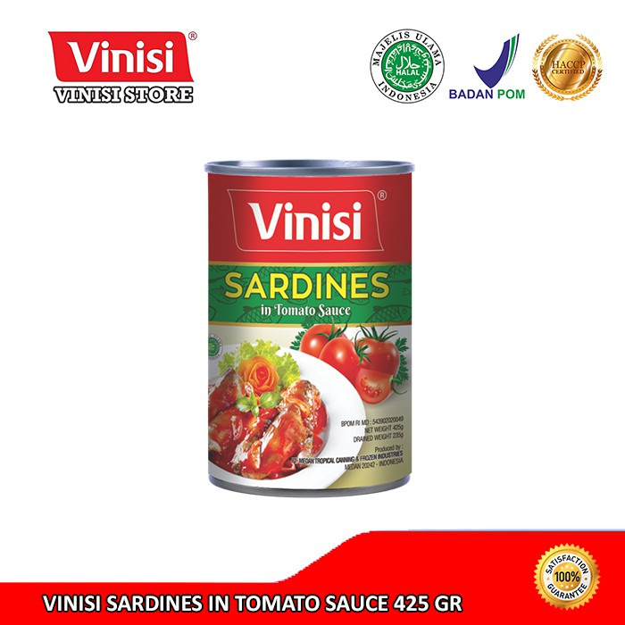 

Vinisi Sarden Saus Tomat 425 Gr / Ikan Sarden / Sarden