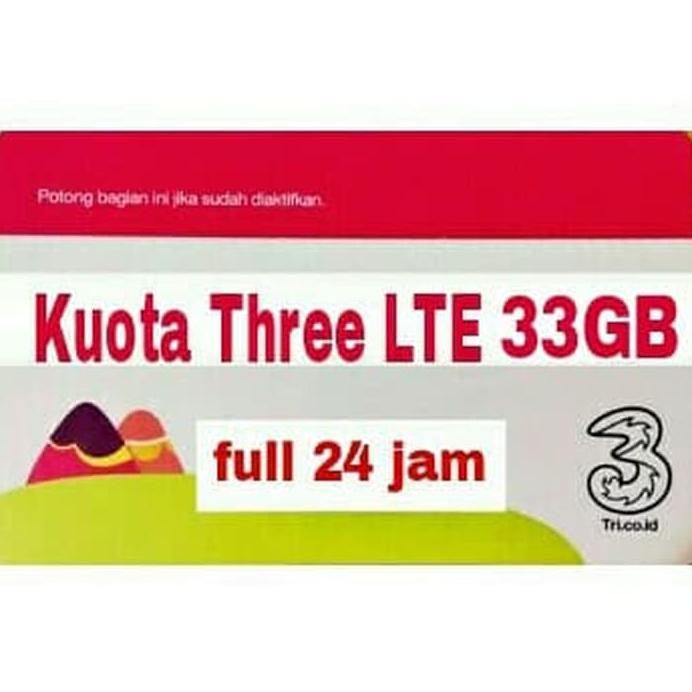 Terlaris Voucher Data Three 33Gb Isi Ulang Tri / Three 3 Kuota Data 33Gb