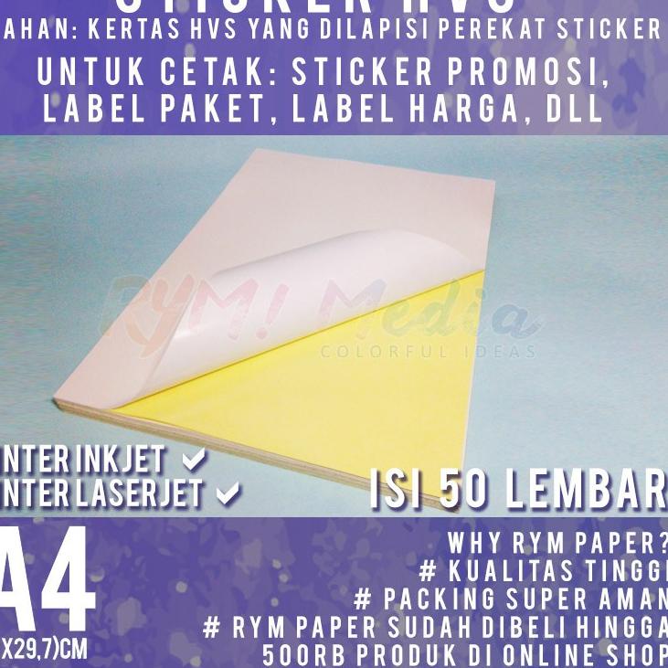 

Special Now Sticker HVS A4 isi 50 lembar / Kertas Stiker Inkjet Doff Matte A4