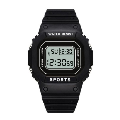 Jam Tangan Strap Rubber Untuk Wanita/Jam Tangan Wanita Fashion Korea Style Digital Sport-black