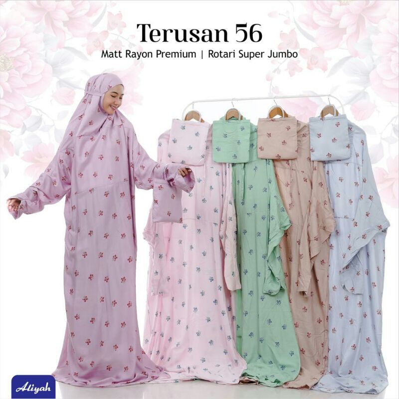 Mukena Dewasa Terusan Super Jumbo Tali Belakang Katun Rayon Model Terbaru