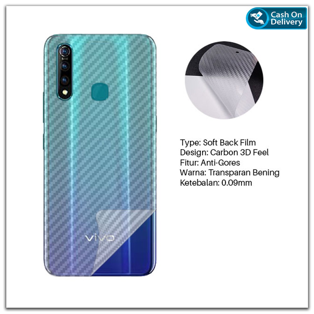 Garskin Carbon 3D Vivo Y19 Premium Back Screen Protector