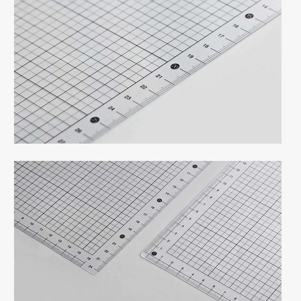 Lanfy Papan Penggaris Tahan Air Tahan Lama Reuseable Drafting Perlengkapan Ukur Alat Tulis Siswa Transparan Sekolah Alas Tulisan