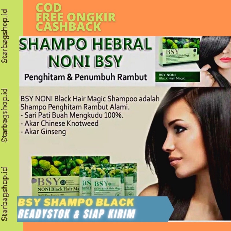 BSY NONI Shampoo Penghitam Rambut Alami / Black Hair Magic Asli