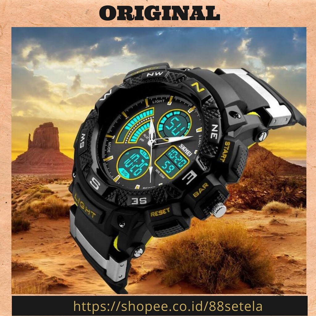 Jam Tangan Pria Original SKMEI SPORTY Led Digital Analog Anti air Keren Unik Jam Outdoors