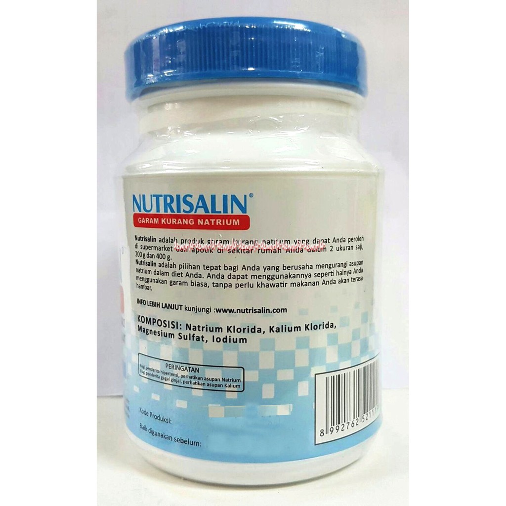 Nutrimedica 300gr Garam Kurang Natrium cocok untuk diet rendah natrium dan rasanya senikmat garam Nutri Medica 300 gram