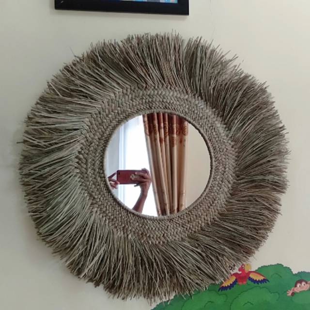 WALL DECOR CERMIN MENDONG ETNIK // CERMIN MENDONG NATURAL ( UK  L )