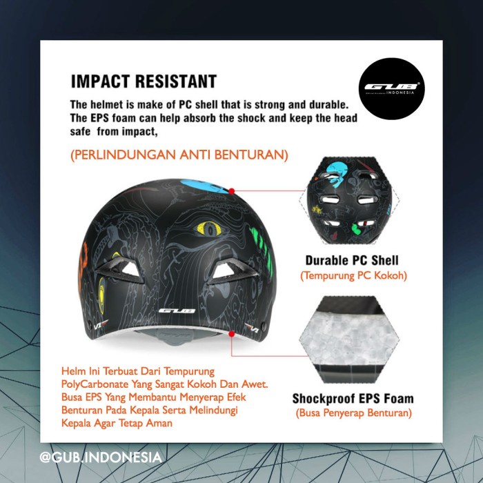 GUB V1 PRO BMX / MTB / ROAD BIKE HELMET BLACK GRAFFITI - HELM SEPEDA