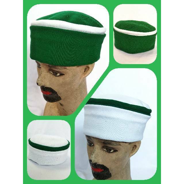 Peci Lipat Mesir Hijau putih