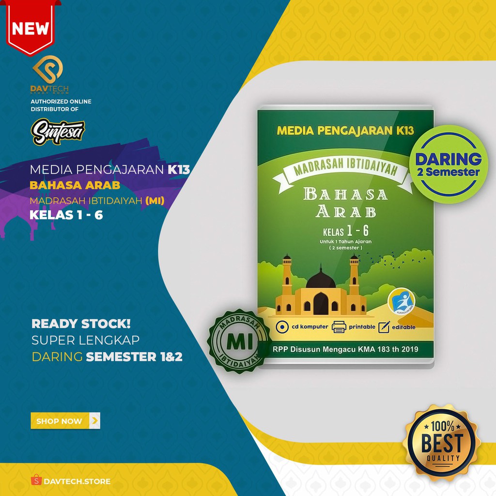Cd Rpp Daring Perangkat Pembelajaran Bahasa Arab MI Kelas 1-6