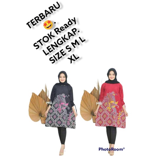 tunik batik kenari hitam/tunik batik premium/atasan batik wanita kantor