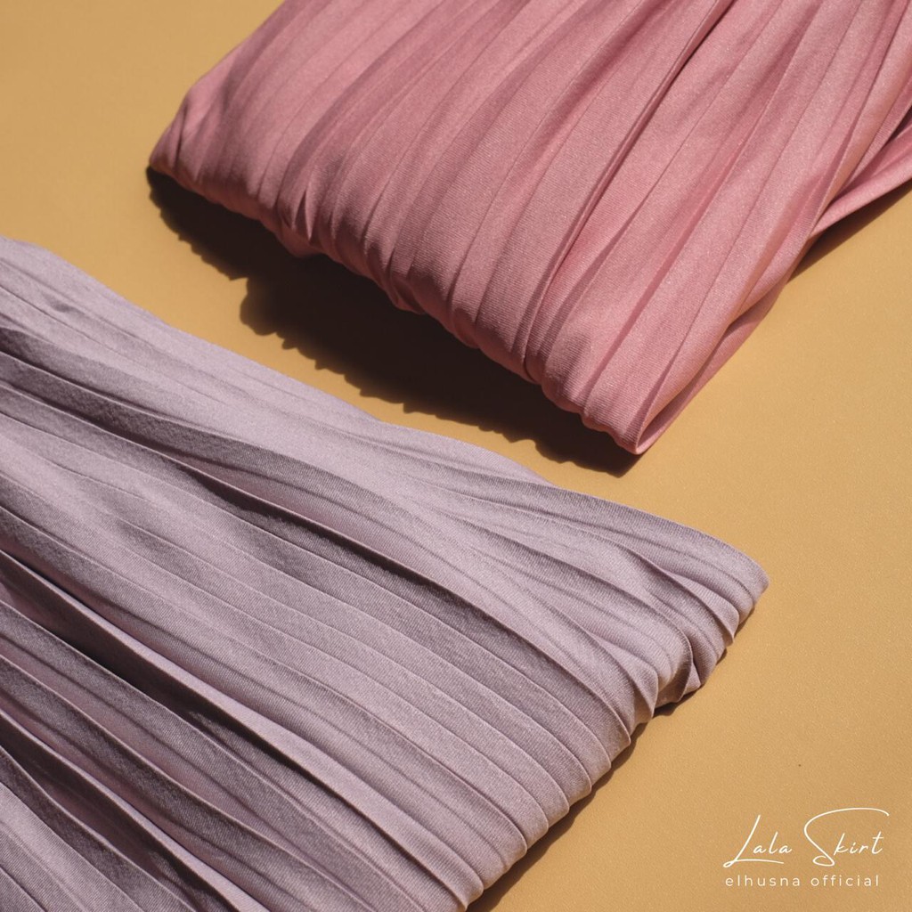 [𝐄𝐥𝐡𝐮𝐬𝐧𝐚] Lala Skirt Rok Wanita Plisket Kecil Ootd Premium H Line