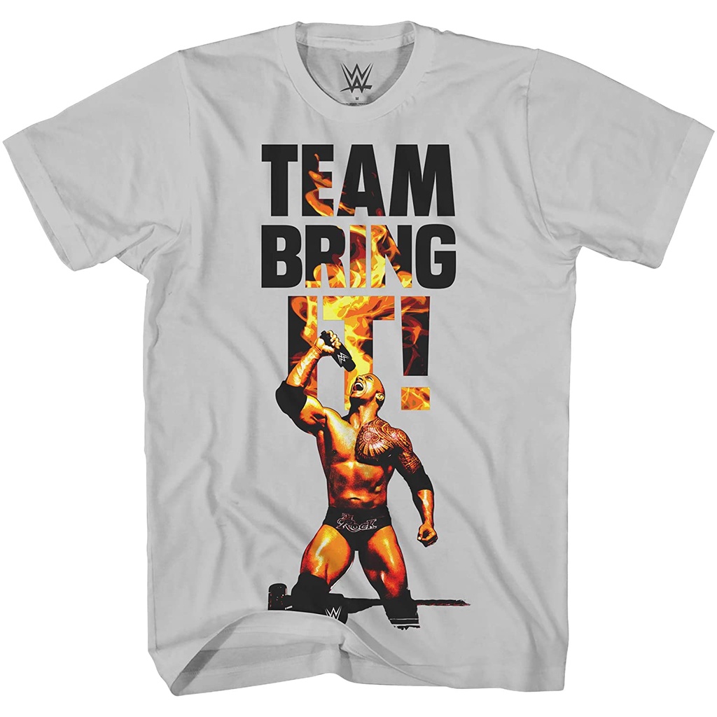 Kaos WWE Mens The Rock Shirt - The Brahma Bull Superstar Tee - World Wrestling Champion T-Shirt