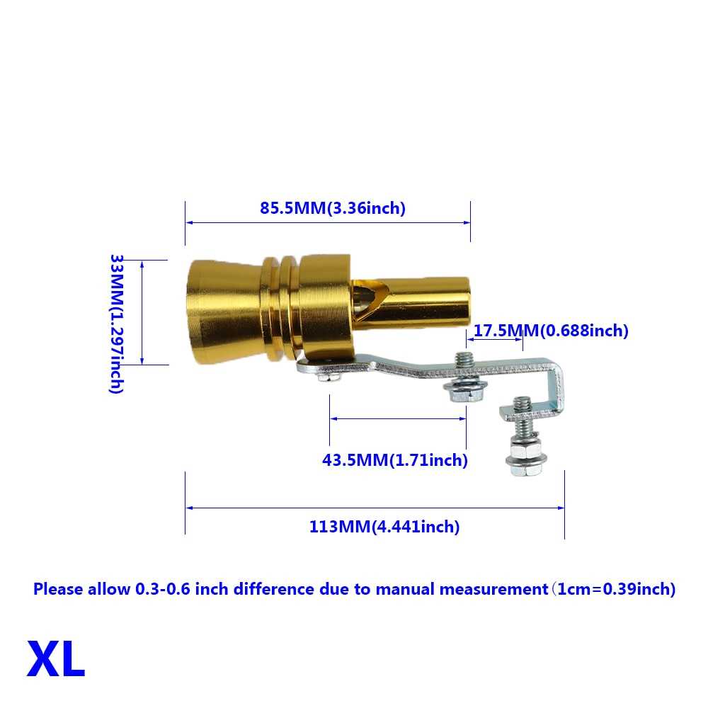 OTOHEROES Penyiul Turbo Palsu Knalpot Mobil Whistler Exhaust - TUR007-Gold-XL