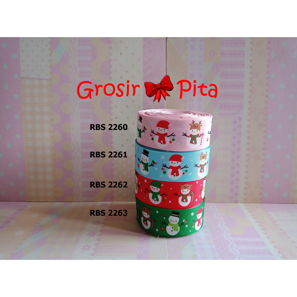 

(25 yard) Pita Grosgrain Motif Natal RBS 2260,2261,2262,2263 | Pita Motif Christmas | Toko Bahan Craft | Grosir Pita