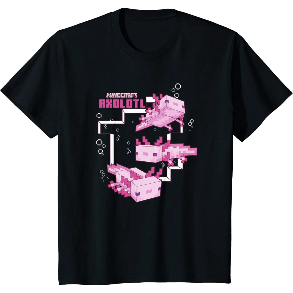 Baju anak Minecraft Pink Axolotl Pond T-Shirt  baju anak murah Fashion Bayi Fashion Boy Fashion Tshi