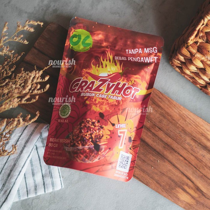 

MURAH Organic Center, Crazy Hot Chili Powder (BonCabe NO MSG) 60 gr Level 7