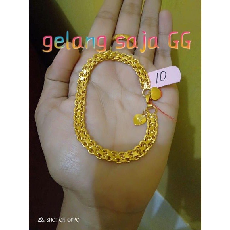 GELANG LAPIS EMAS  24k dobel nori