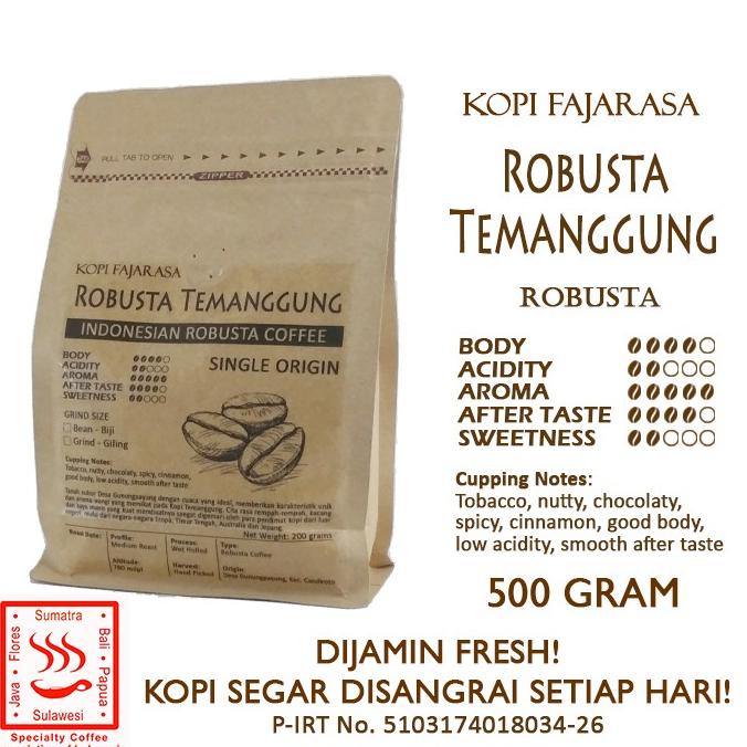 

Kopi Fajarasa Robusta Temanggung Biji Kopi Robusta 500 gram