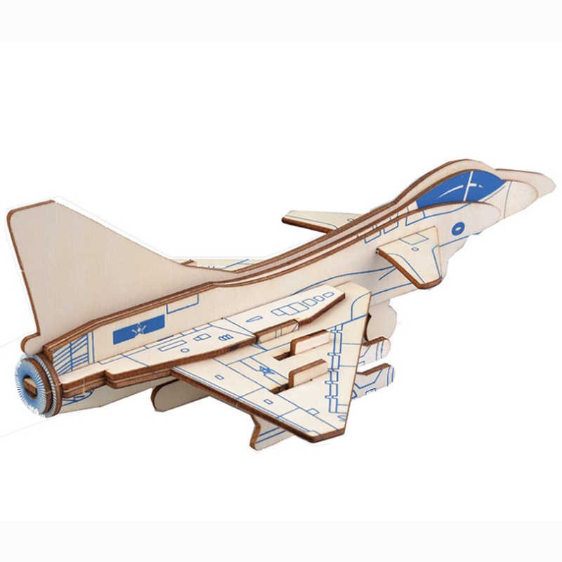 Wooden Puzzle Pesawat - 3D Puzzle Simulation Air Plane - Diecast Mainan Pesawat - Puzzle Kayu