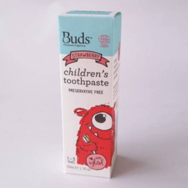 Buds Organic Children Toothpaste With Fluoride Strawberry Odol Anak Strawberry Buds