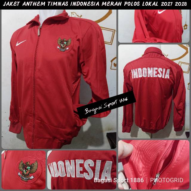 Jaket Jacket Timnas Indonesia Merah ASIAN SEA GAMES AFF 2016 2017 2018 16 17 18 Logo Full Bordir u19