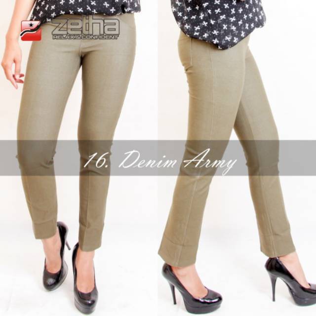 Celana Zetha Denim Army
