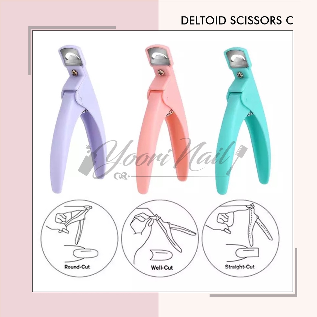 Deltoid scissors C false nail clipper gunting kuku palsu fake nail clipper