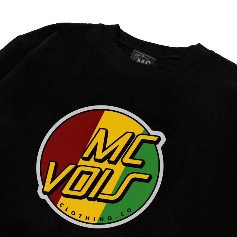 Mcvois Sweater Crewneck Pria Wanita Motif Rasta