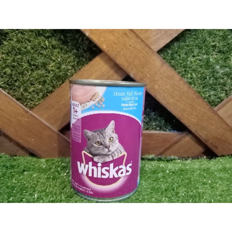 Whiskas kaleng 400gr/wet food makanan basah kucing -tuna , ocean fish