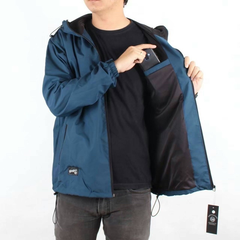 Jaket Outdoor More Wangker’s Jaket Parasut Pria Jaket Distro Jaket Running Navy