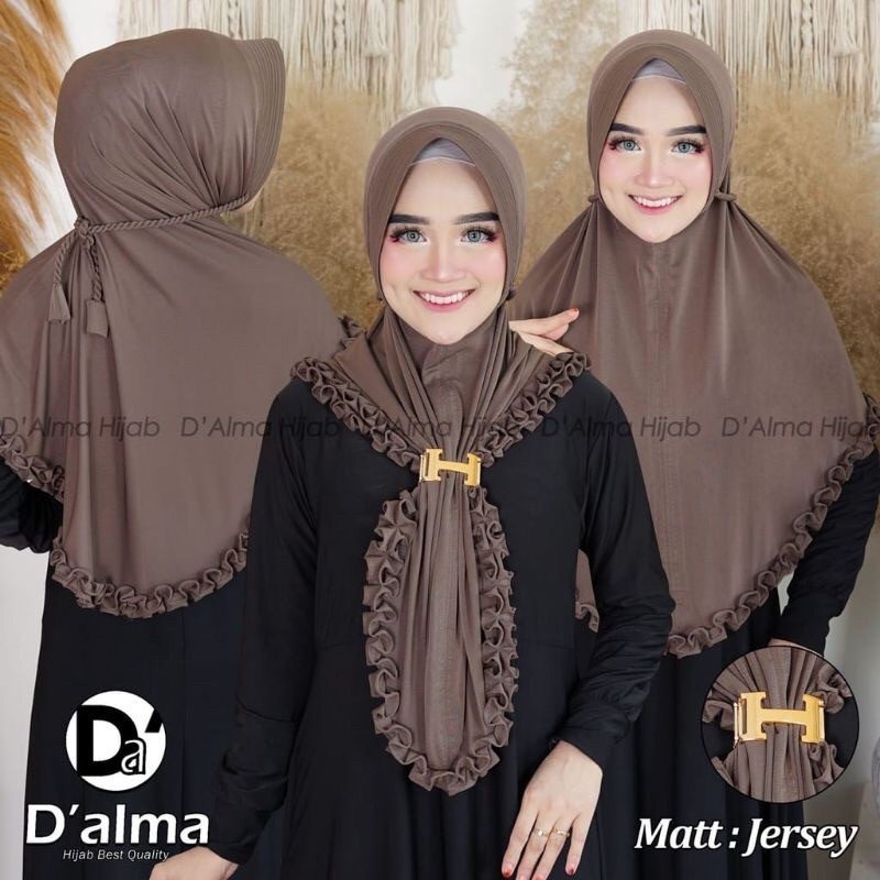 Hijab Instan Terbaru Free Gesper Tali Kepang Belakang / Jilbab Bergo Jersey Terbaru Rempel Cantik Co